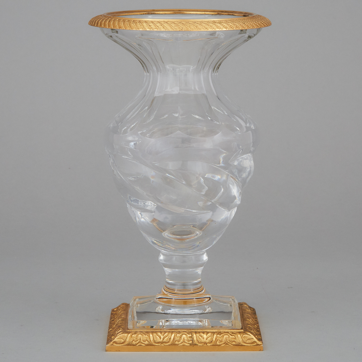 Austrian Ormolu Mounted Cut Glass Vase, 20th century