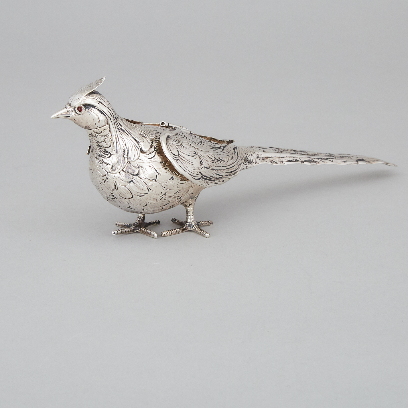 Continental Silver Pheasant Caster, c.1900