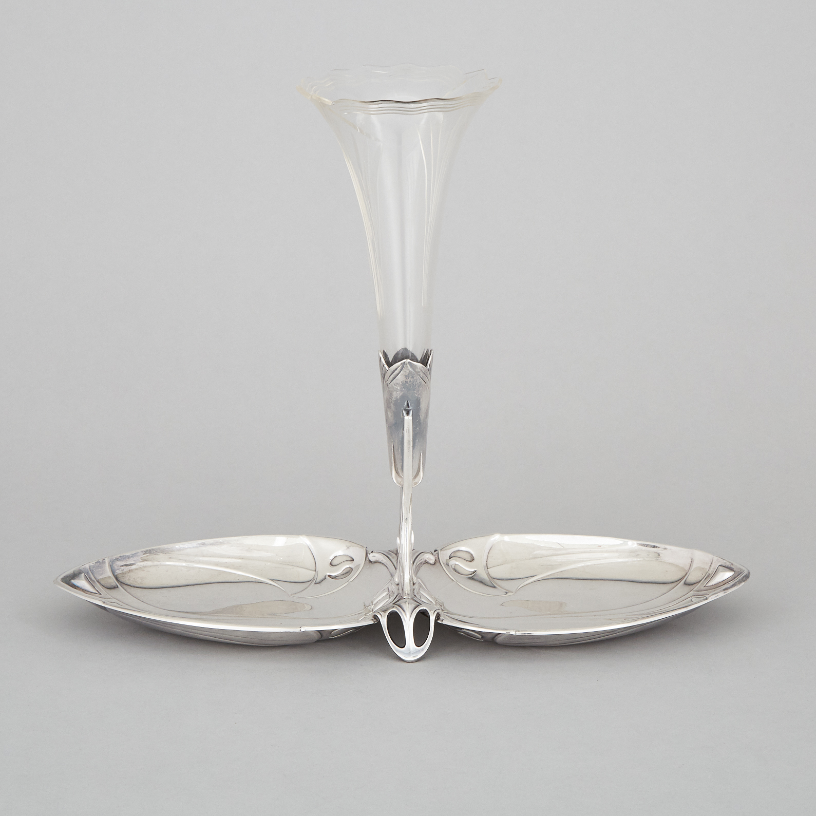 German WMF Silver Plated and Cut Glass Epergne, early 20th century
