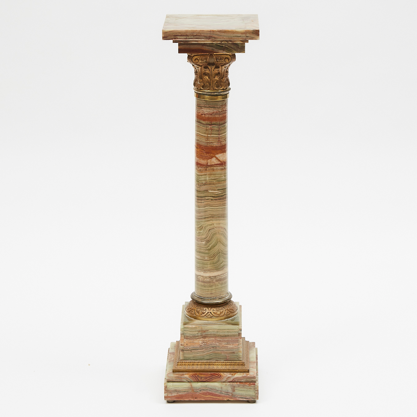 Ormolu Mounted Agate Column Form Pedestal, c.1900