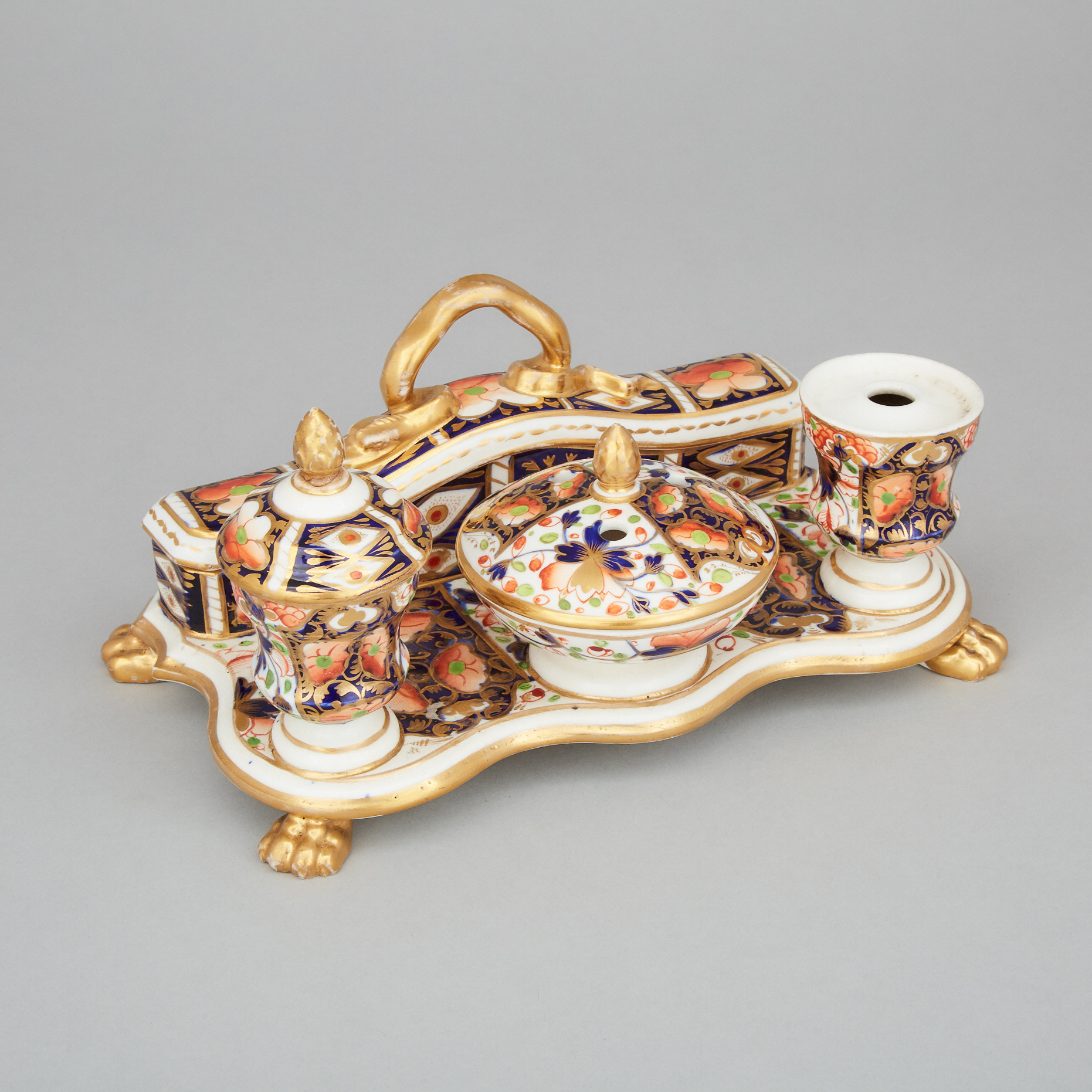 Derby Japan Pattern Inkstand, early 19th century