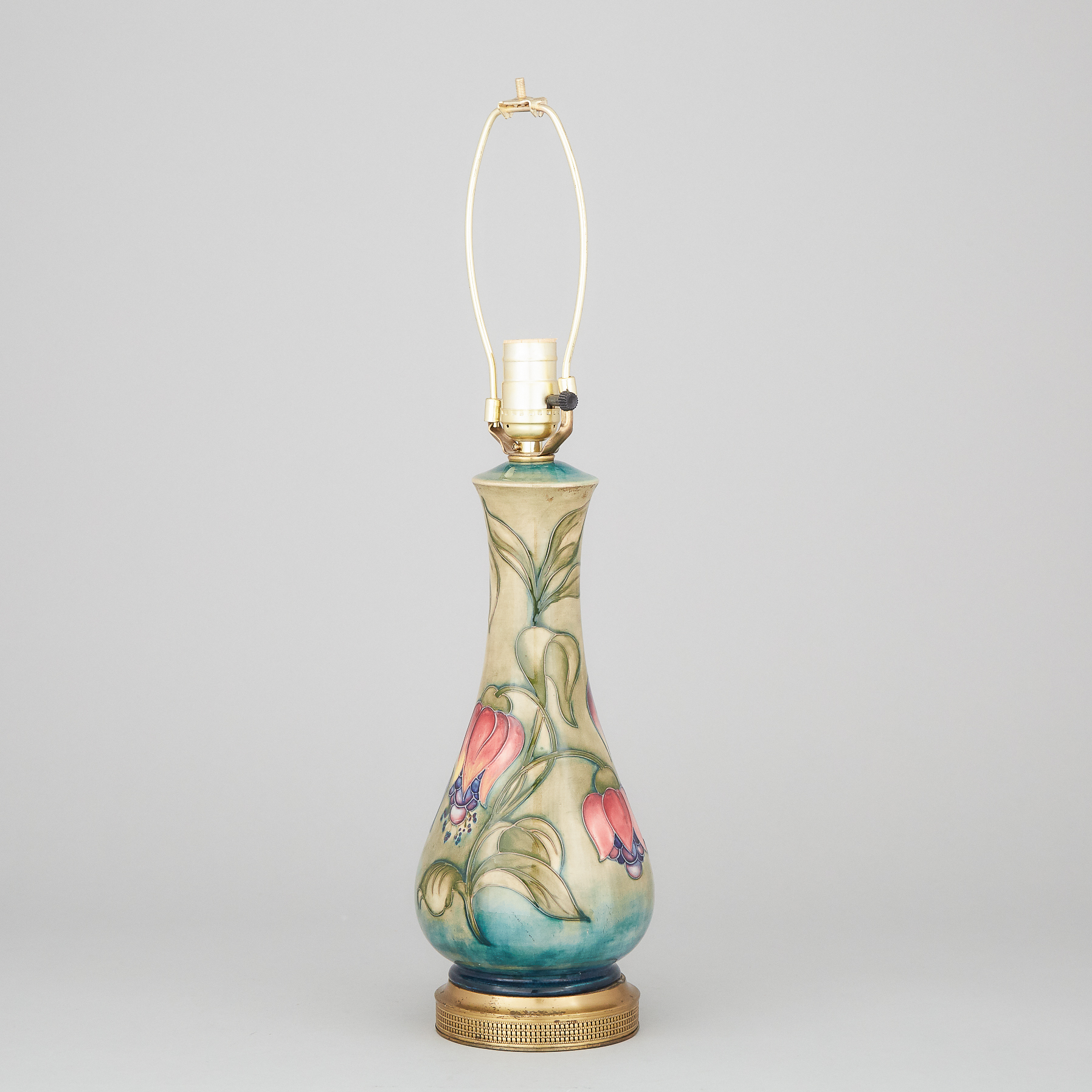 Moorcroft Fuchsia Table Lamp, 1940s