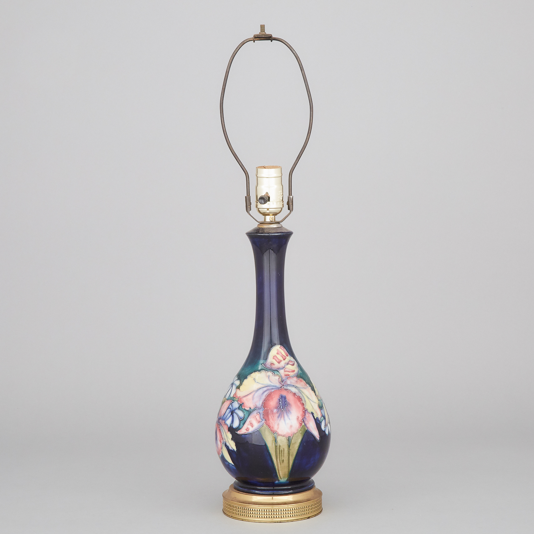 Moorcroft Orchids Table Lamp, mid-20th century