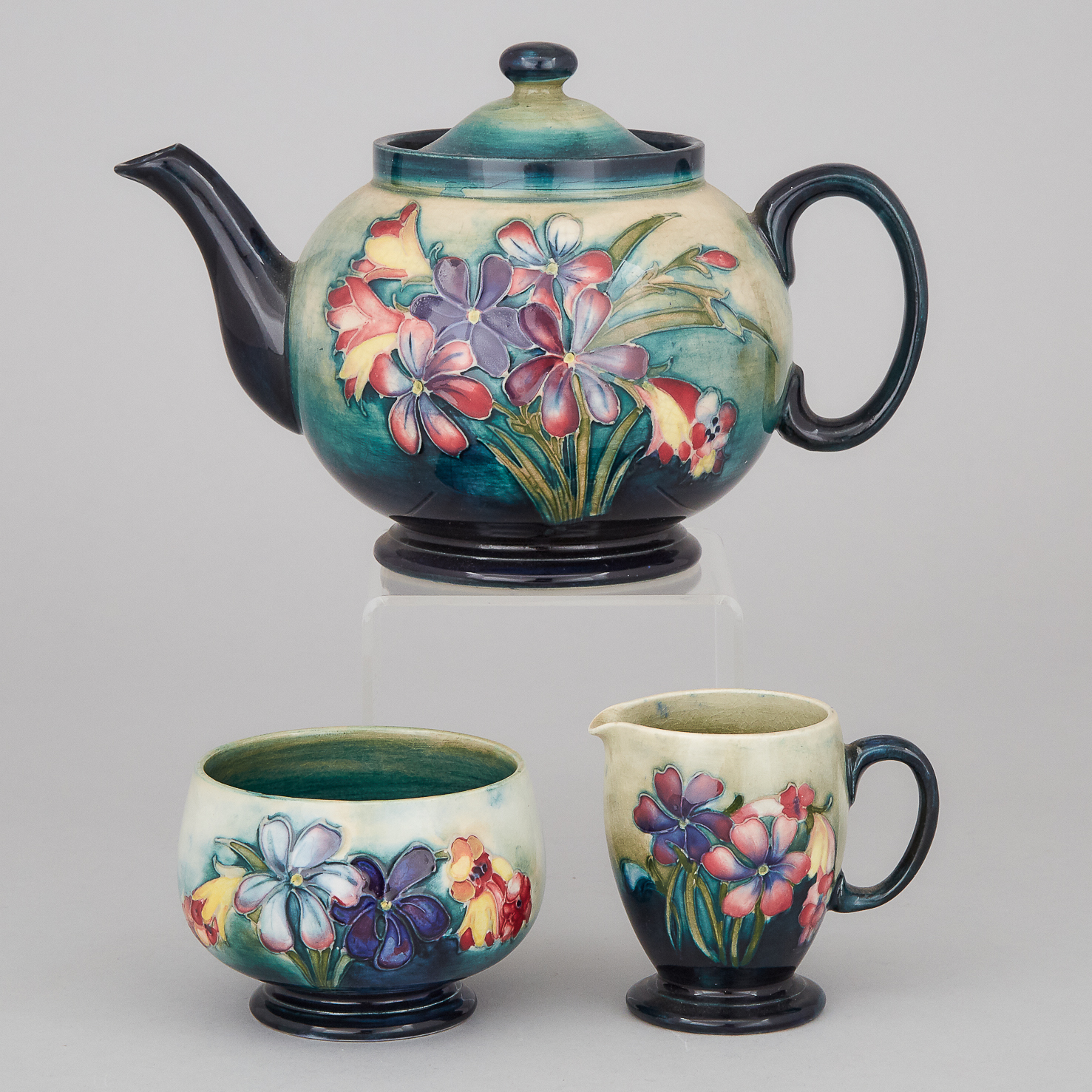 Moorcroft Spring Flowers Tea Set, 1940s