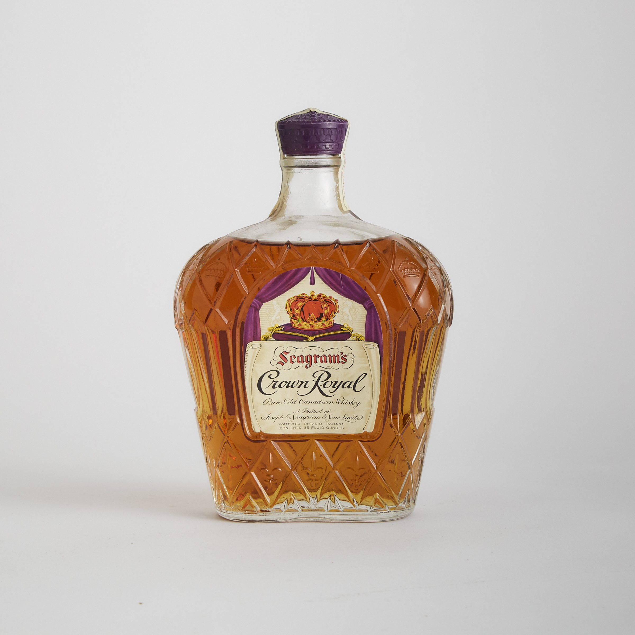 SEAGRAM'S CROWN ROYAL RARE OLD CANADIAN WHISKY (ONE 25 OZ)