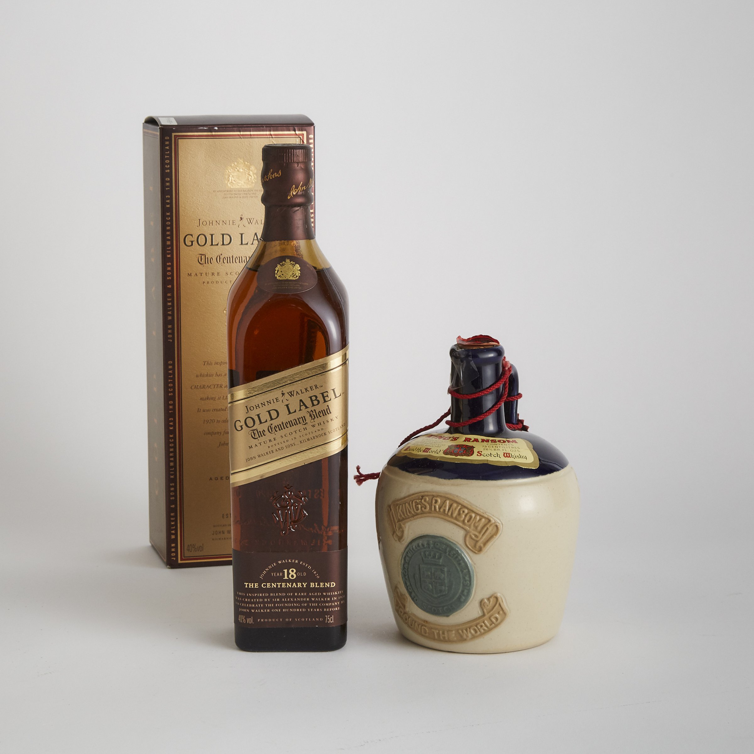 JOHNNY WALKER GOLD LABEL BLENDED SCOTCH WHISKY 18 YEARS (ONE 75 CL)
KING'S RANSOM BLENDED SCOTCH WHISKEY 12 YEARS (ONE 75 CL)