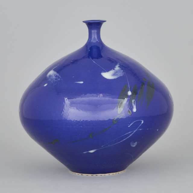 Kayo O'Young (Canadian, b.1950), Blue Glazed Vase, 1994