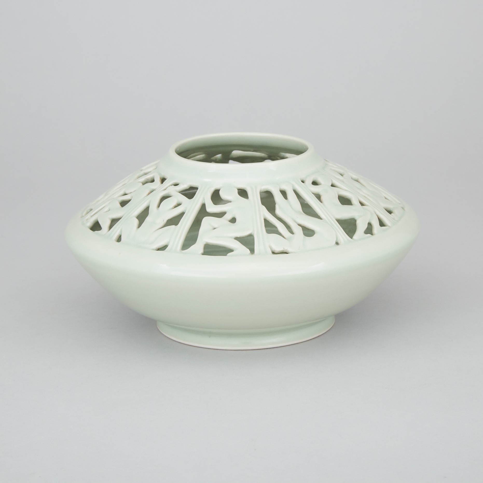 Don Wells (Canadian), Pierced Celadon Glazed Vase, 1993