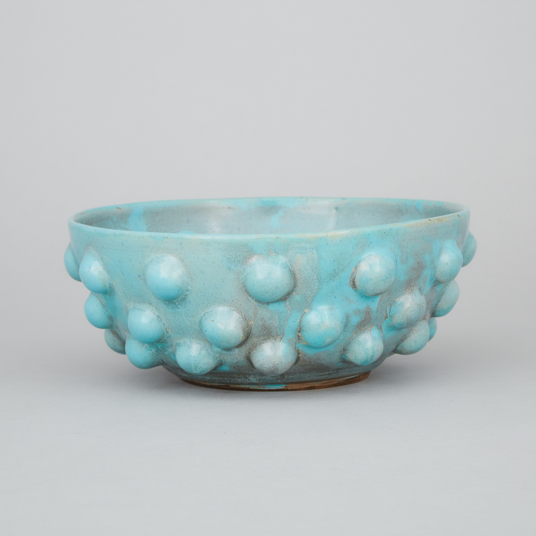 Kjeld & Erica Deichmann (Canadian, 1900–1963 and 1913–2007), Mottled Turquoise Glazed 'Kish' Bowl, c.1942