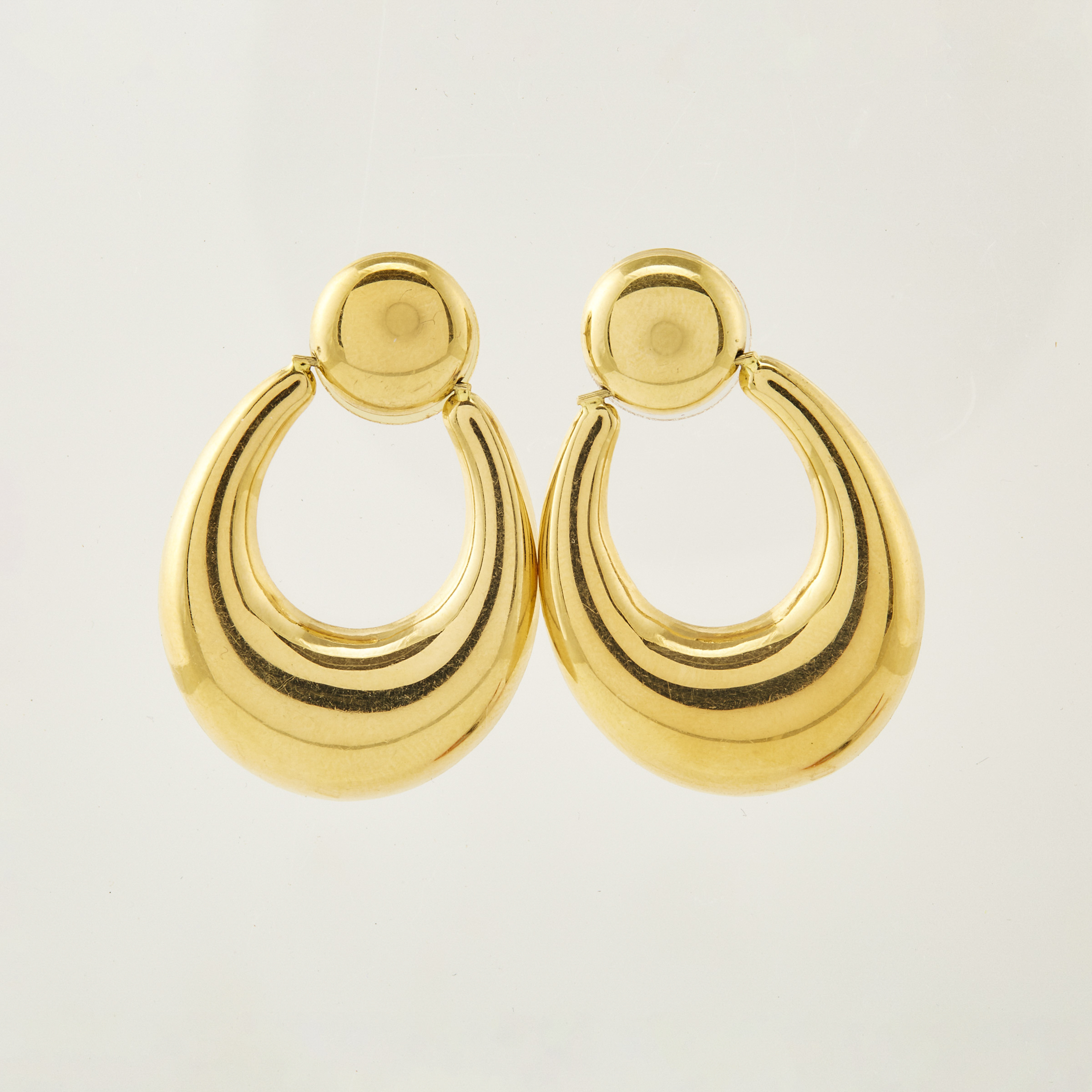 Pair of Le Gi 18k Yellow Gold Hoop Earrings