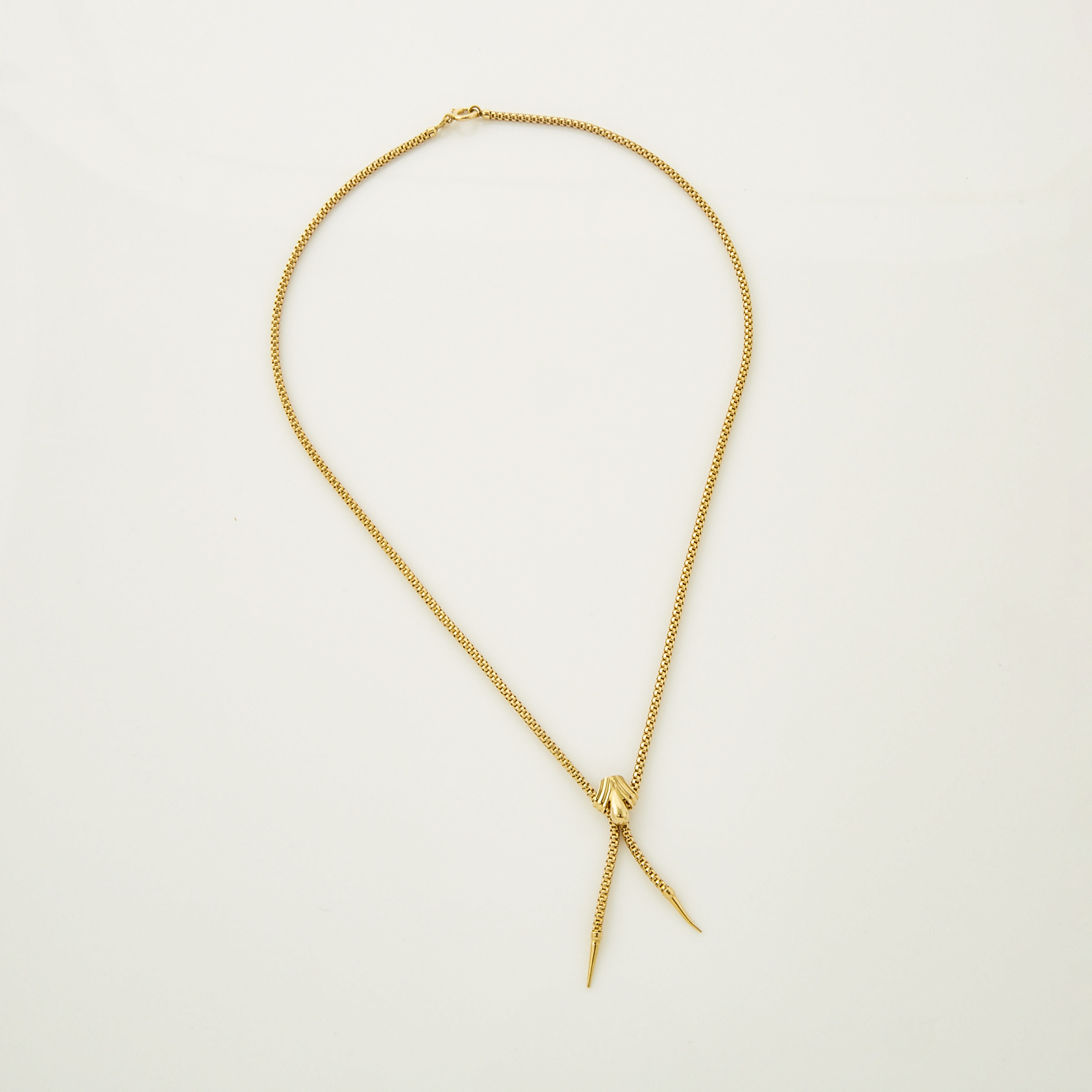 18k Yellow Gold Twin Tassel Necklace