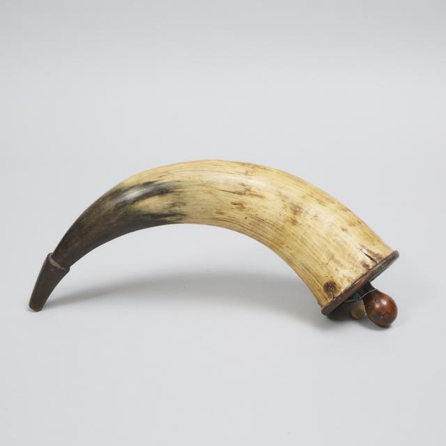 American Revolutionary War Corps of Invalids Powder Horn Engraved; John Luddiman, His Horn, October 28th, 1780 to April 23rd 1783, with Col. Lewis Nicola