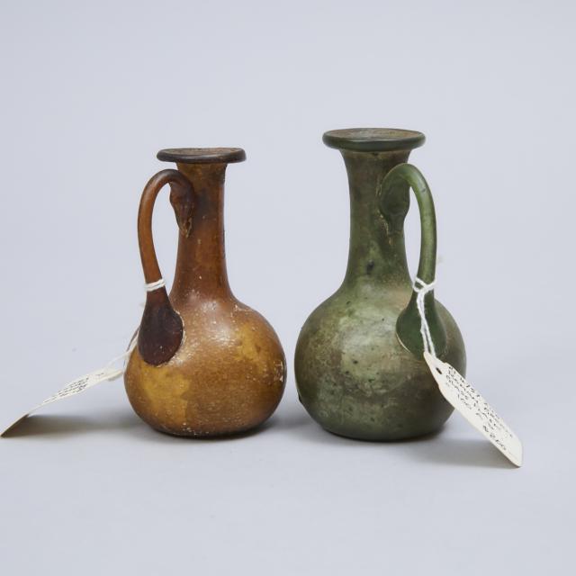 Two Roman Glass Juglets, 100-200 A.D.