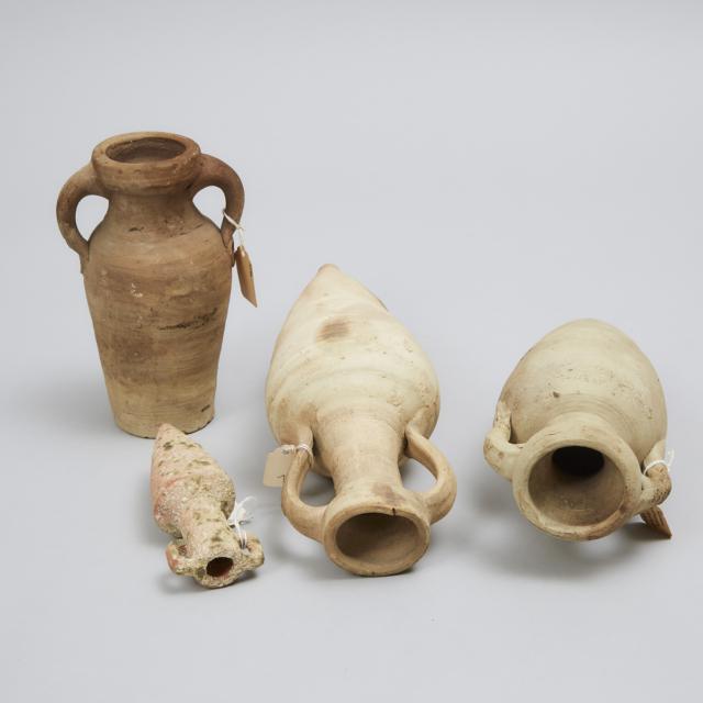Four Roman Pottery Amphora, 100-200 A.D.