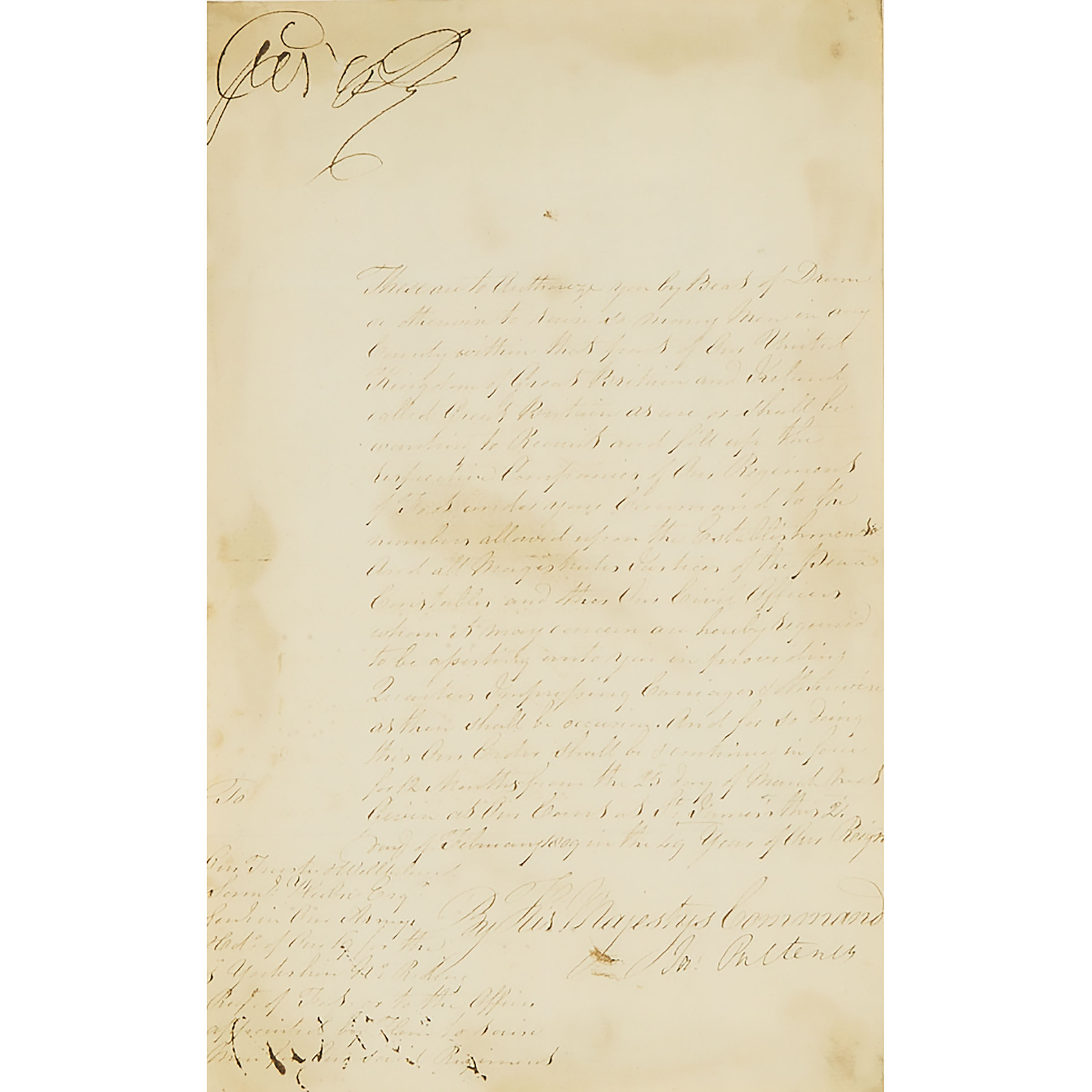 George III Signed Document, February 21, 1809