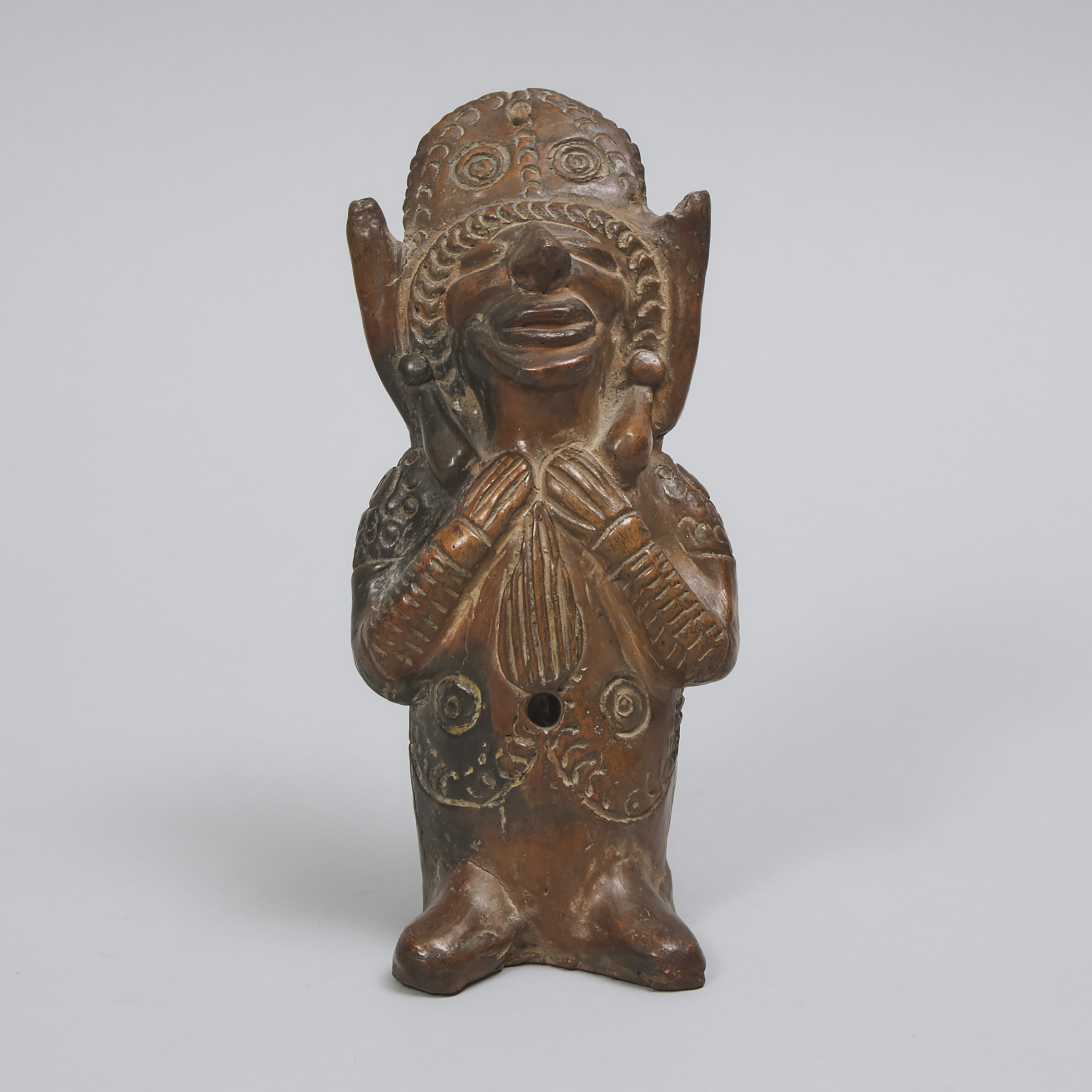 Pre Columbian Redware Pottery Effigy Figure, 1st millennium A.D.