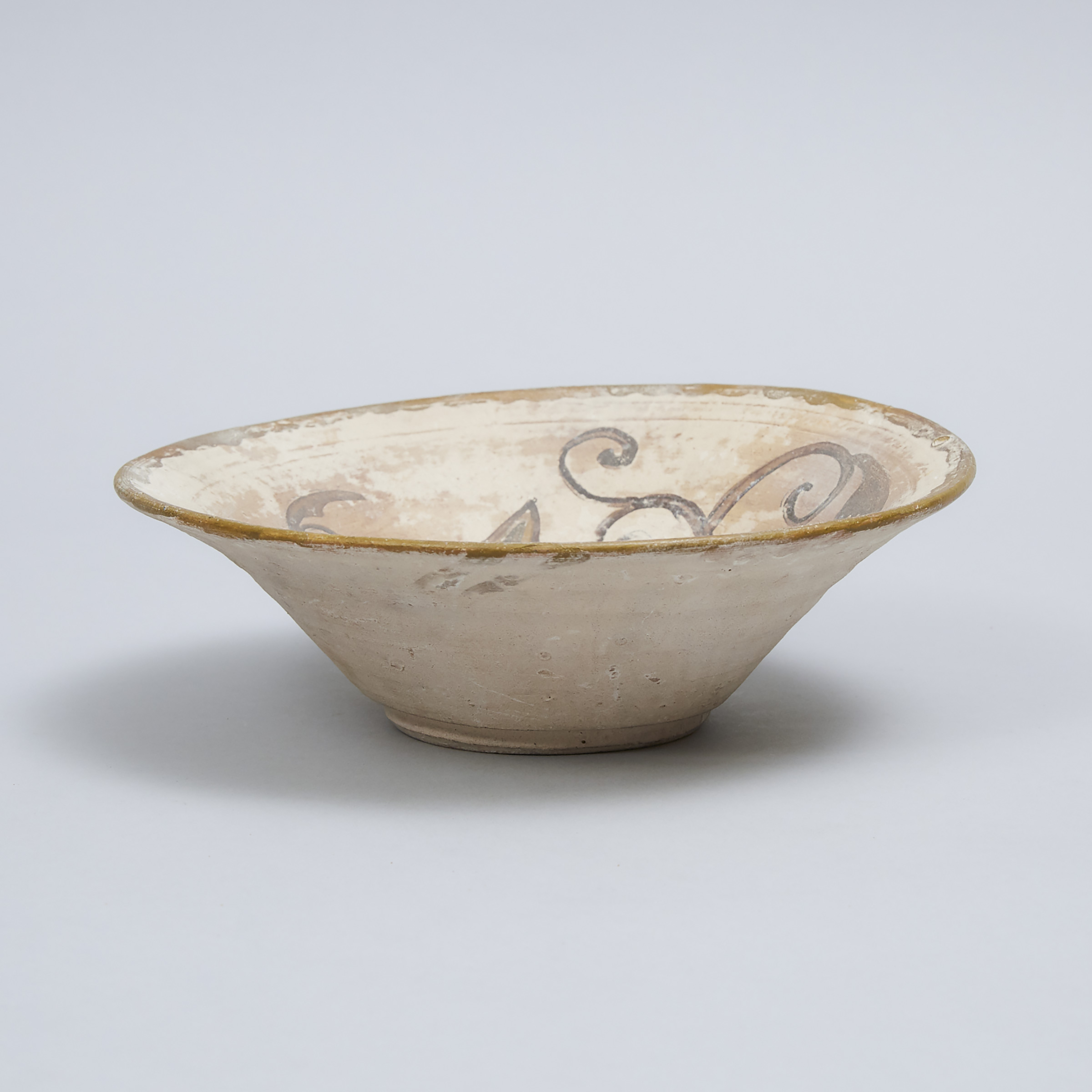 Fatimid Style Unglazed Pottery Bowl with Rabbit, 11th/12th century