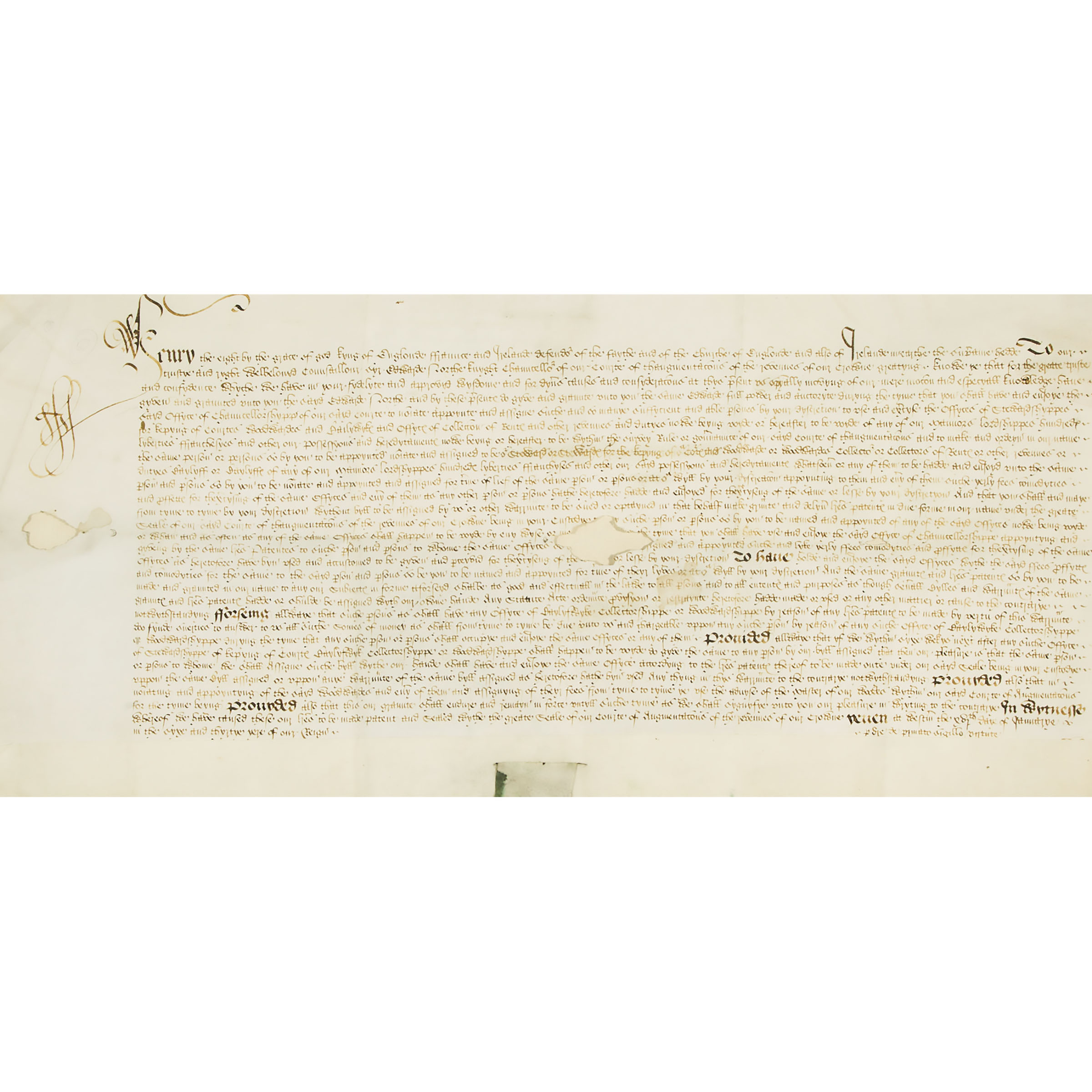 Henry VIII Vellum Letters Patent, c.1544