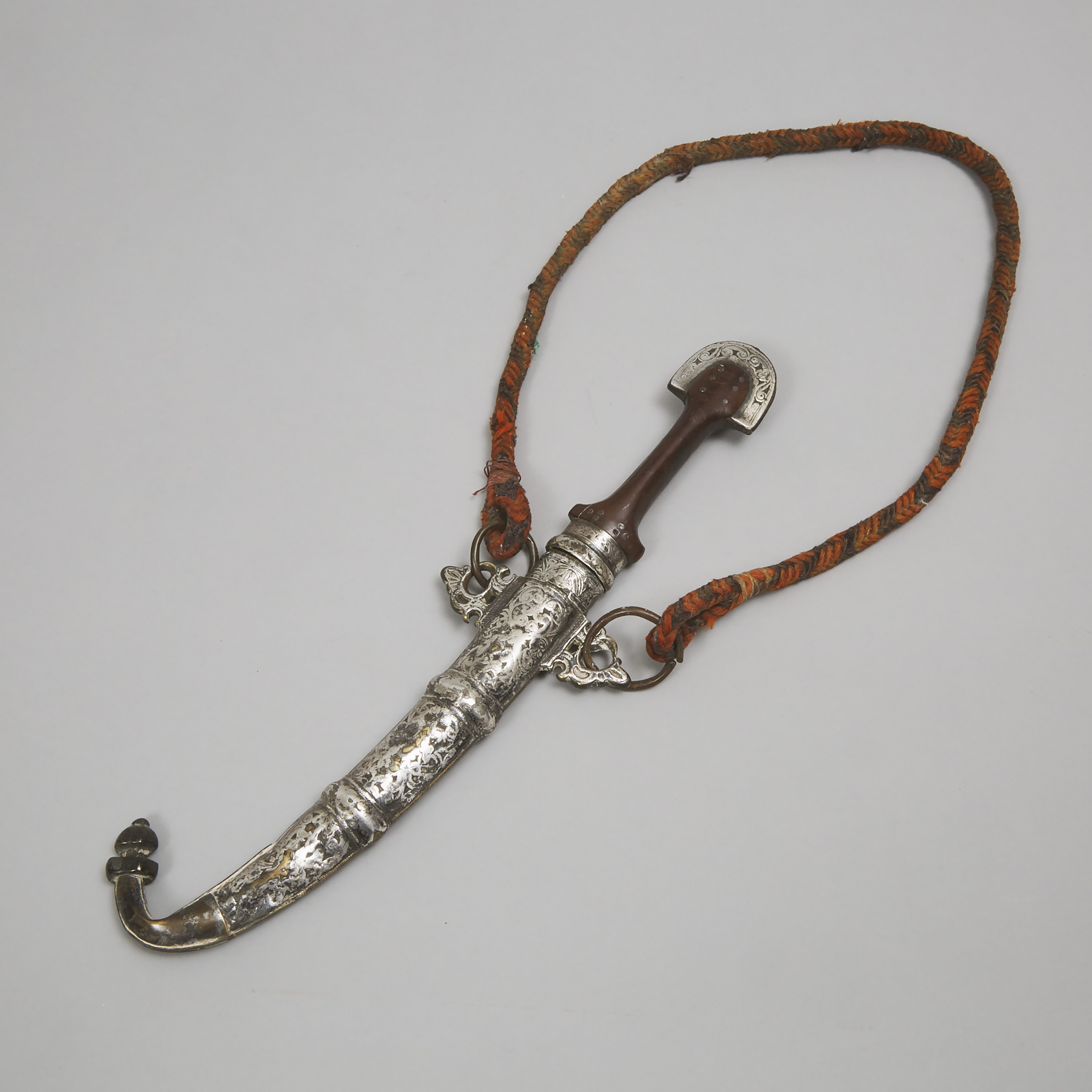 Moroccan Silver on Brass Jambiya Dagger, 19th century