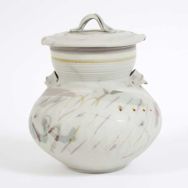 Kayo O'Young (Canadian, b.1950), Internally Glazed Large Covered Jar, 1988