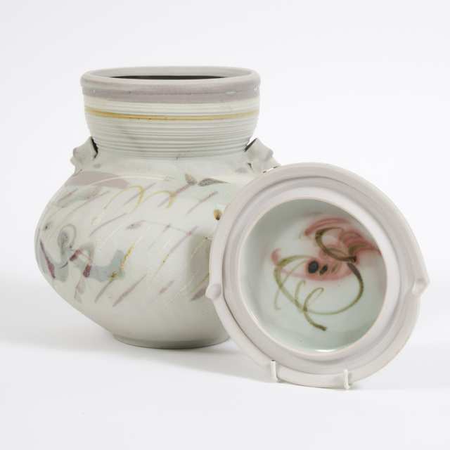 Kayo O'Young (Canadian, b.1950), Internally Glazed Large Covered Jar, 1988