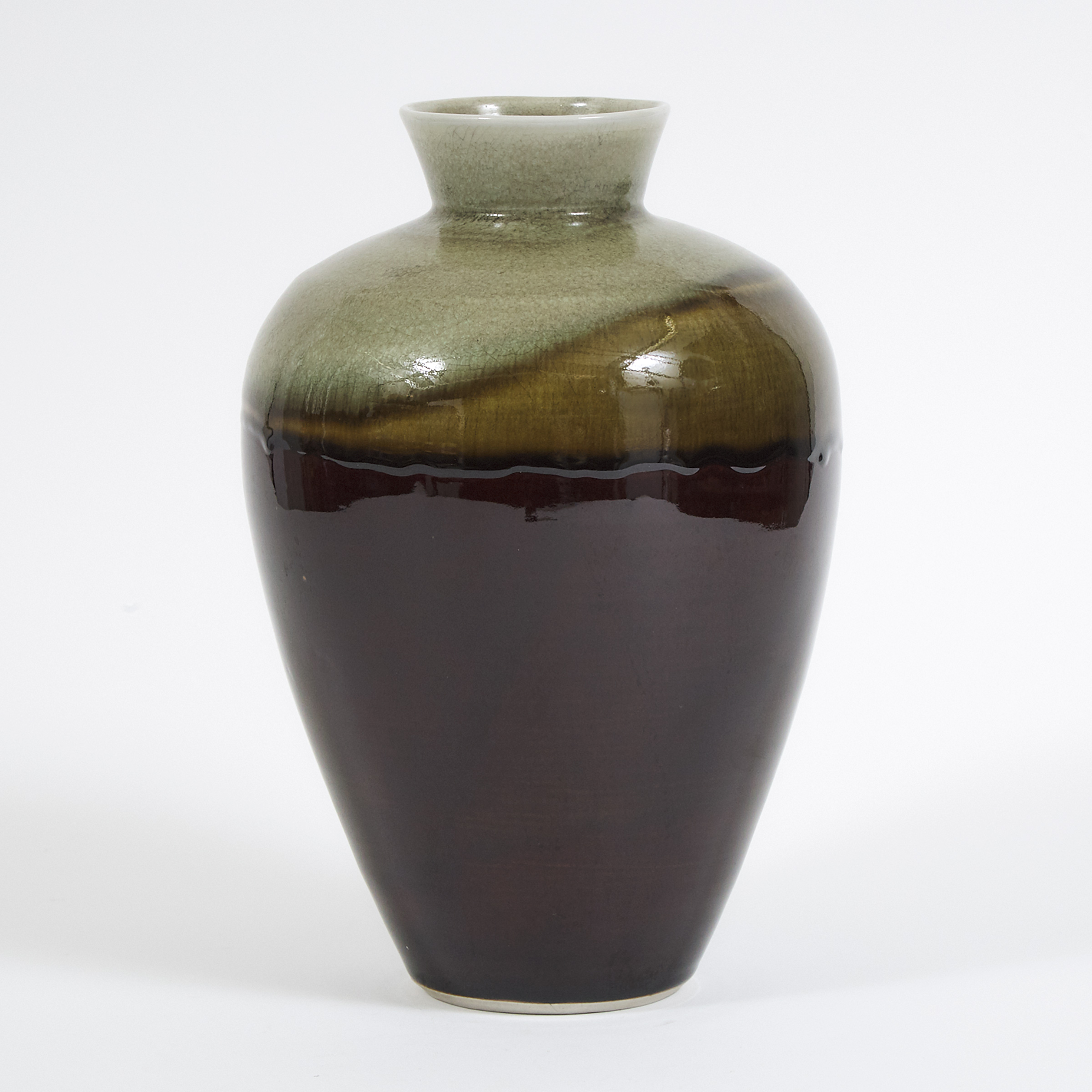 Harlan House (Canadian, b.1943), Grey and Brown Glazed Vase, 1994