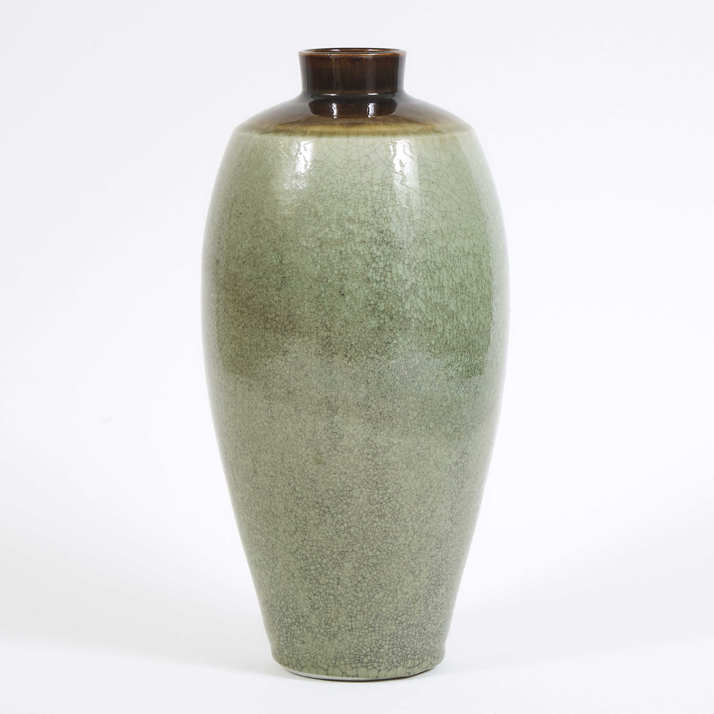 Harlan House (Canadian, b.1943), Brown and Grey Crackle Glazed Vase, 1993