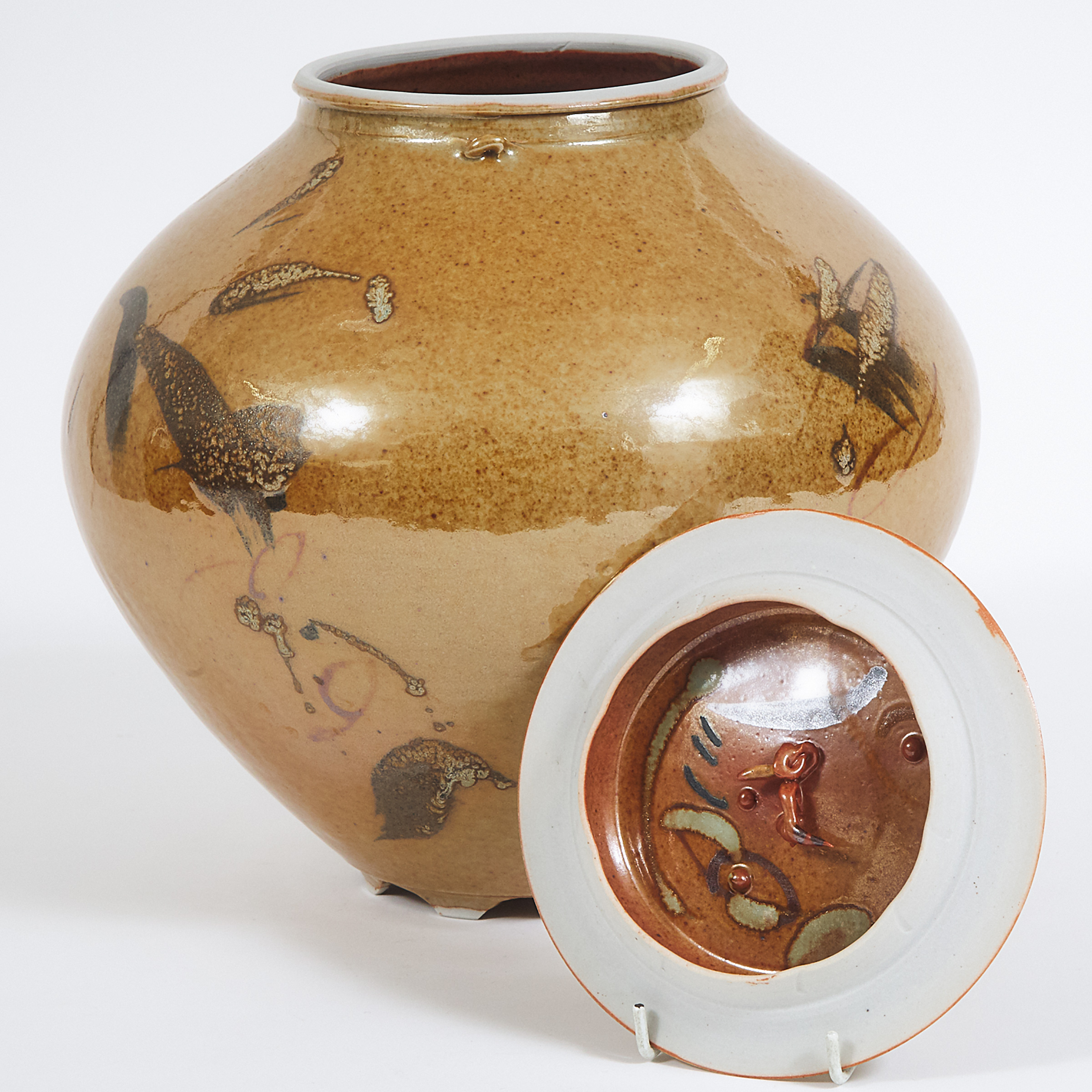 Kayo O'Young (Canadian, b.1950), Brown Glazed Covered Vase, 1994