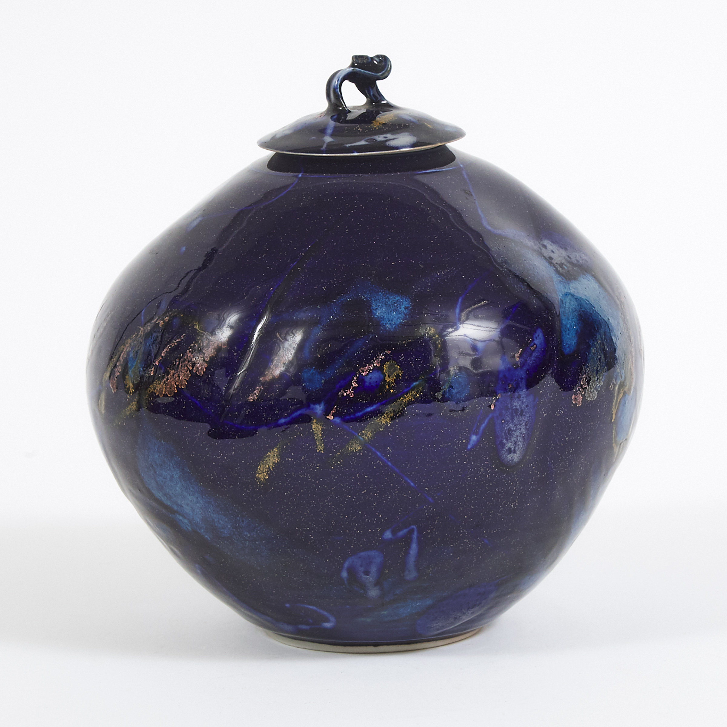 Kayo O'Young (Canadian, b.1950), Blue Glazed Covered Vase, 1994