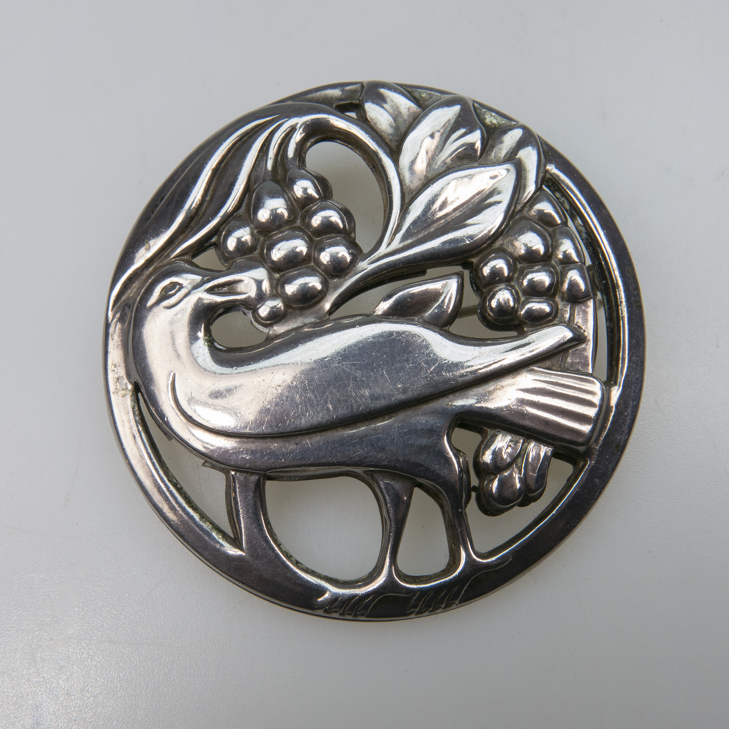 Coro Norseland Sterling Silver Circular Brooch