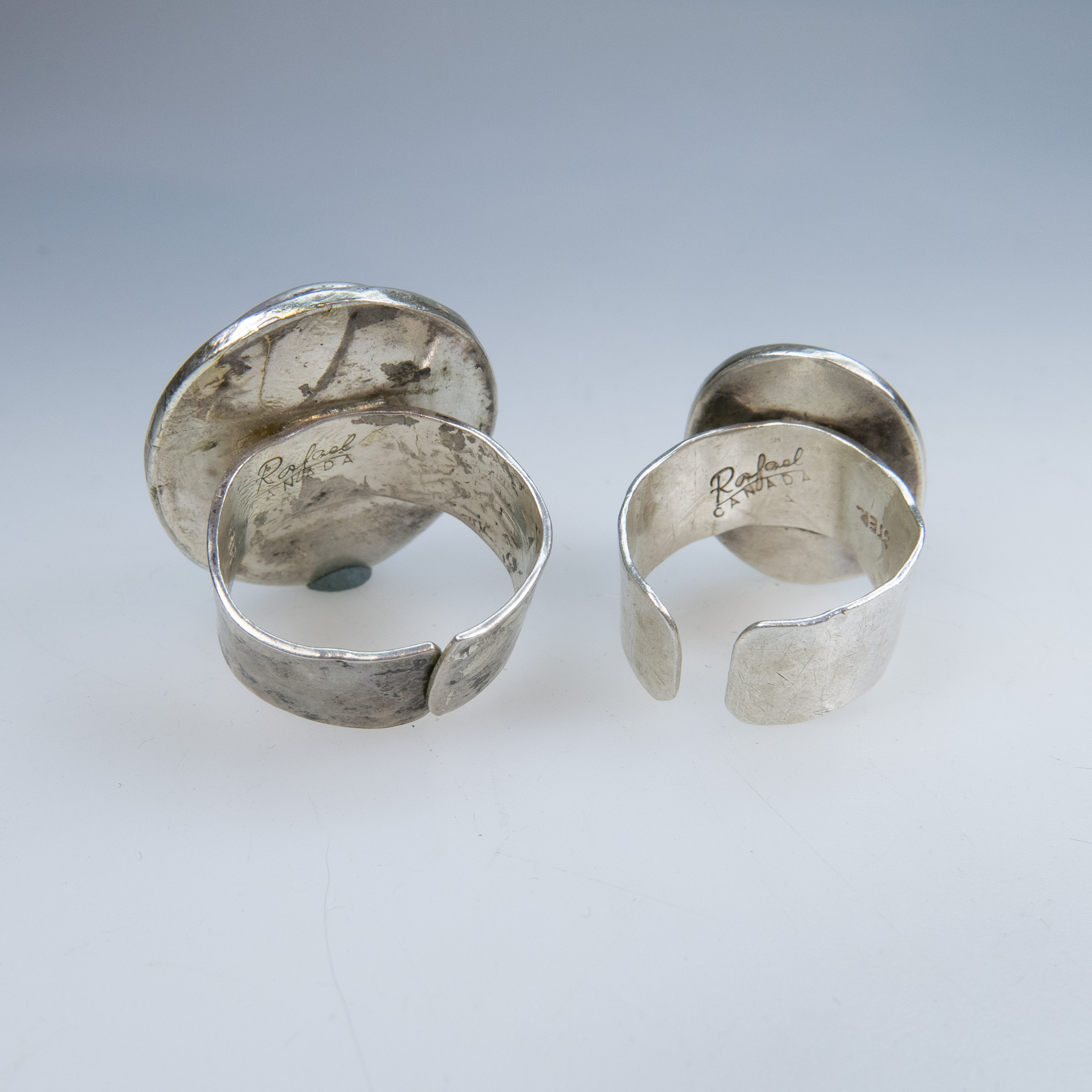 Two Rafael Alfandary Sterling Silver Rings