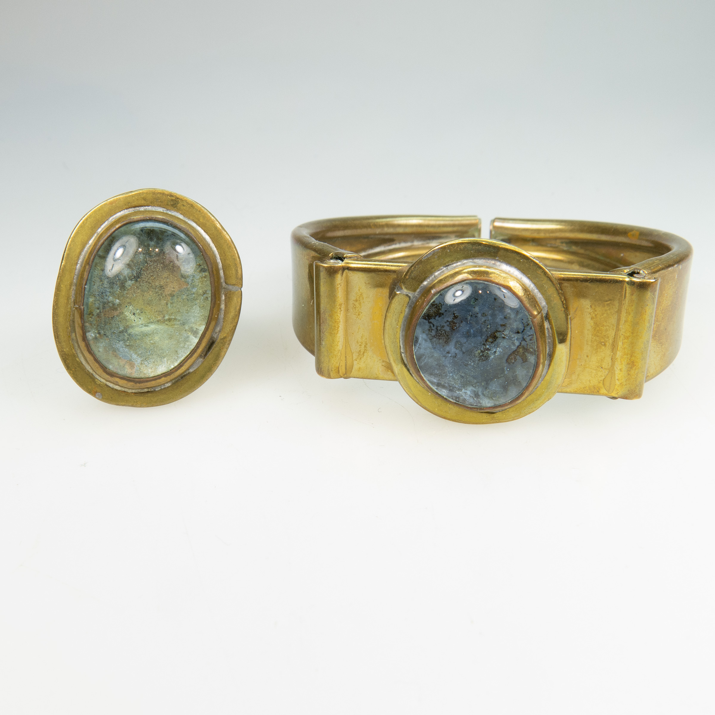 Rafael Alfandary Copper Ring And Spring Hinged Bangle 