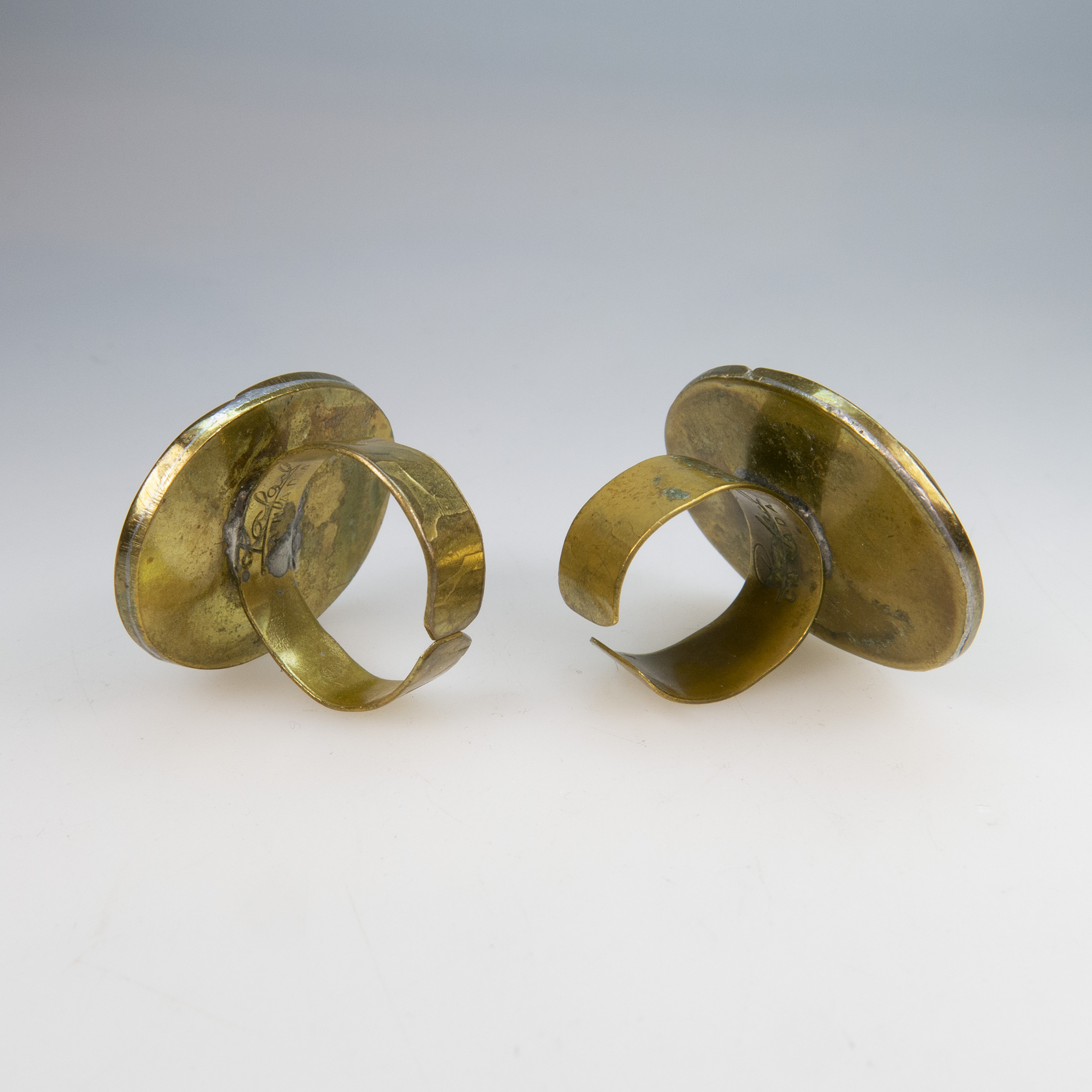 Two Rafael Alfandary Brass Rings