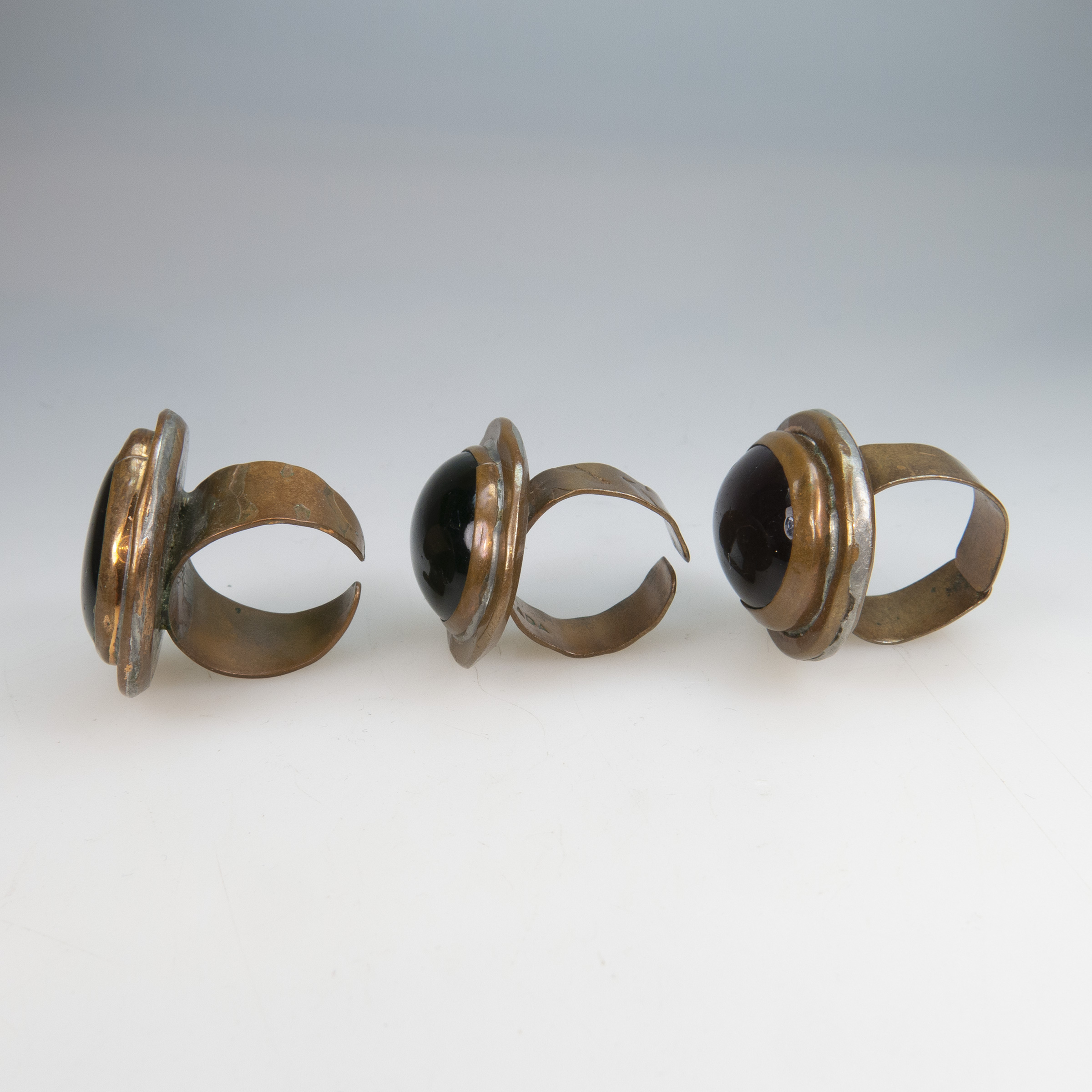 Three Rafael Alfandary Copper Rings