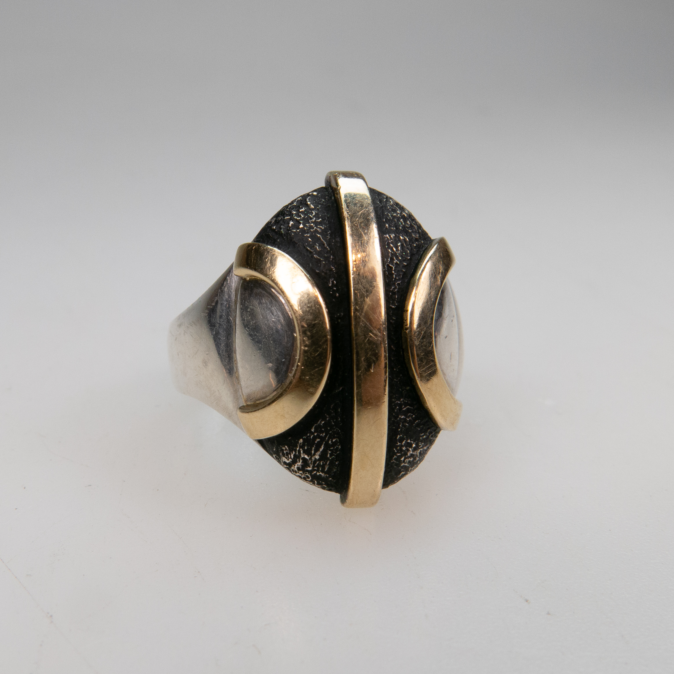 Sterling Silver And 14k Yellow Gold Ring