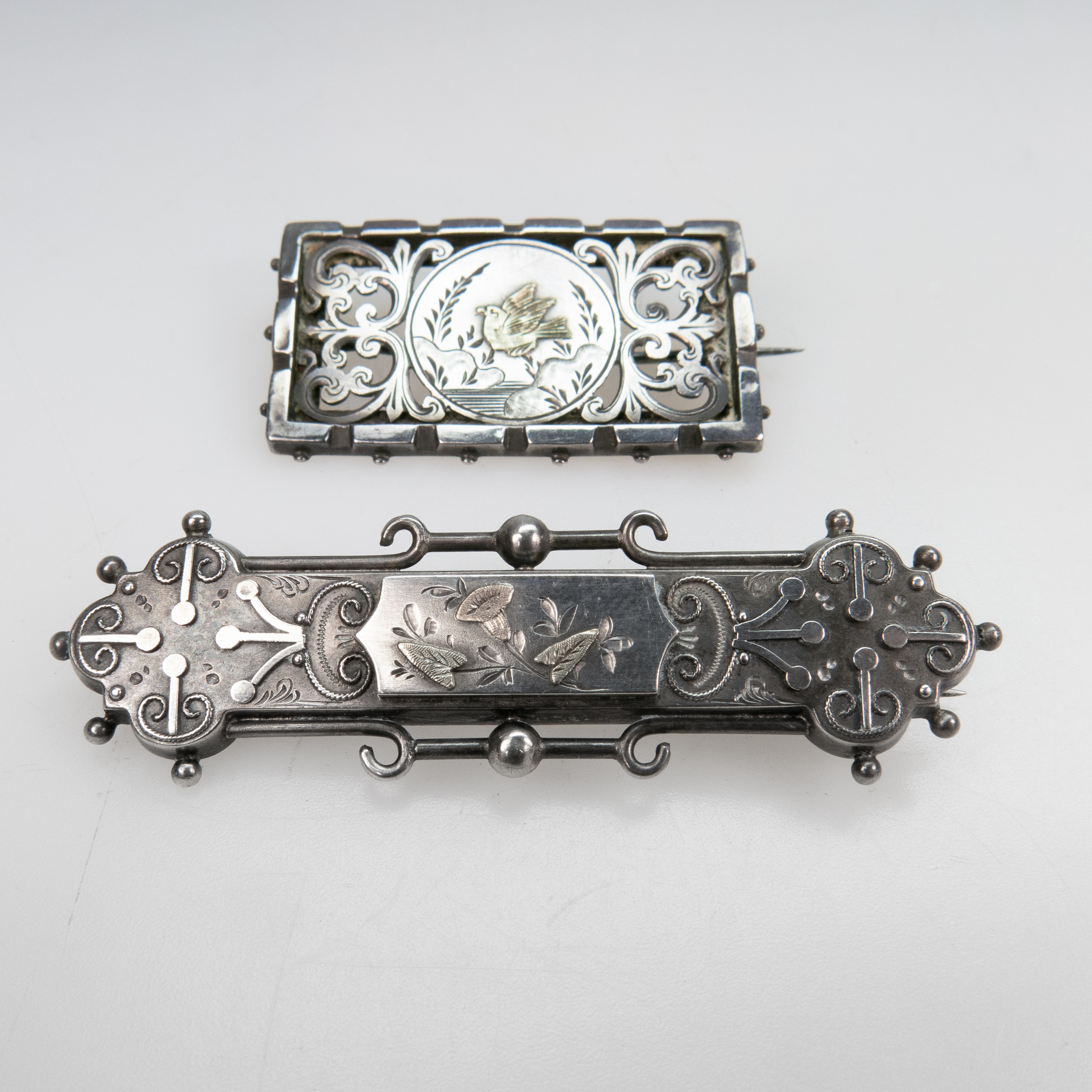 Two Silver Bar Pins