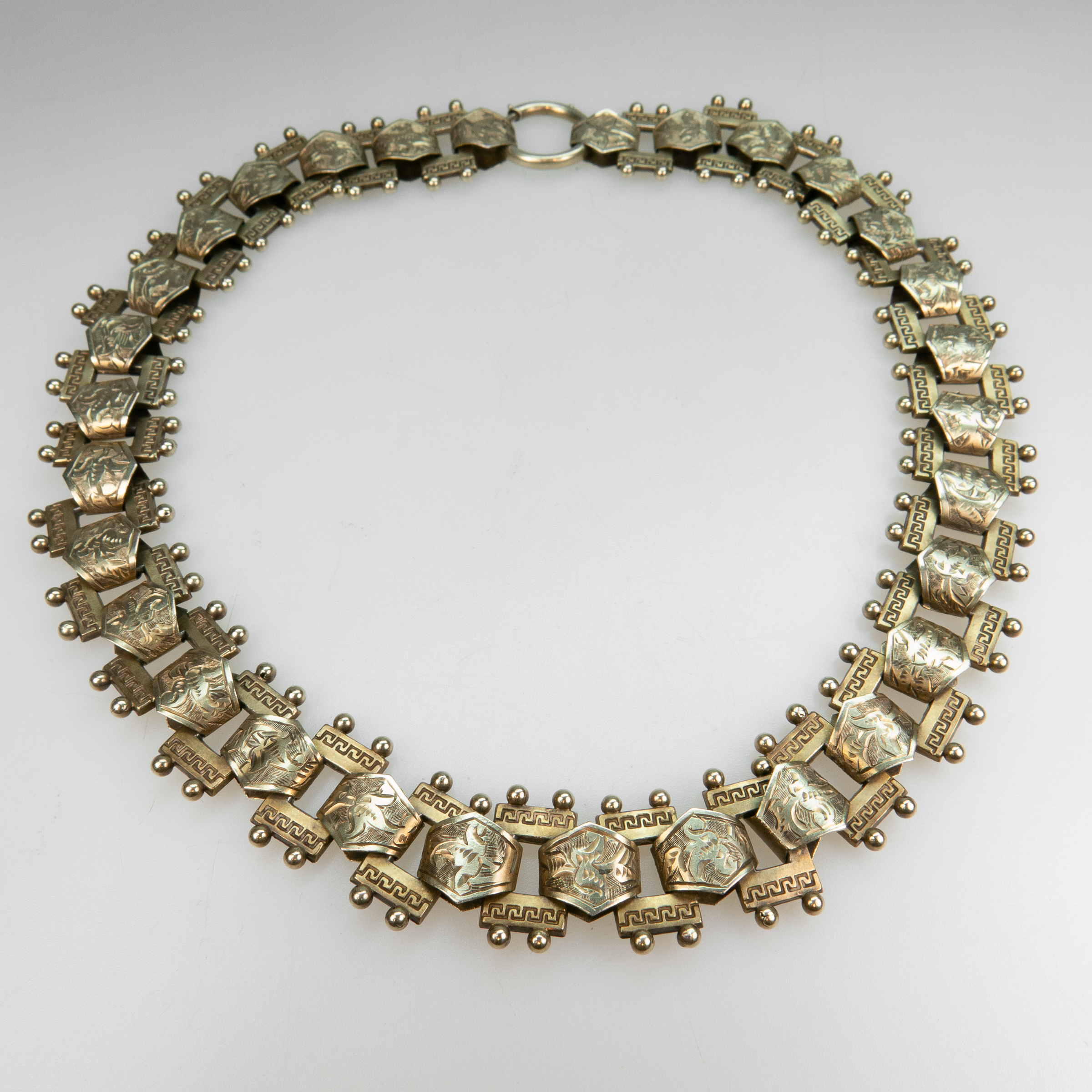 19th Century Silver Gilt 'Book' Chain Necklace