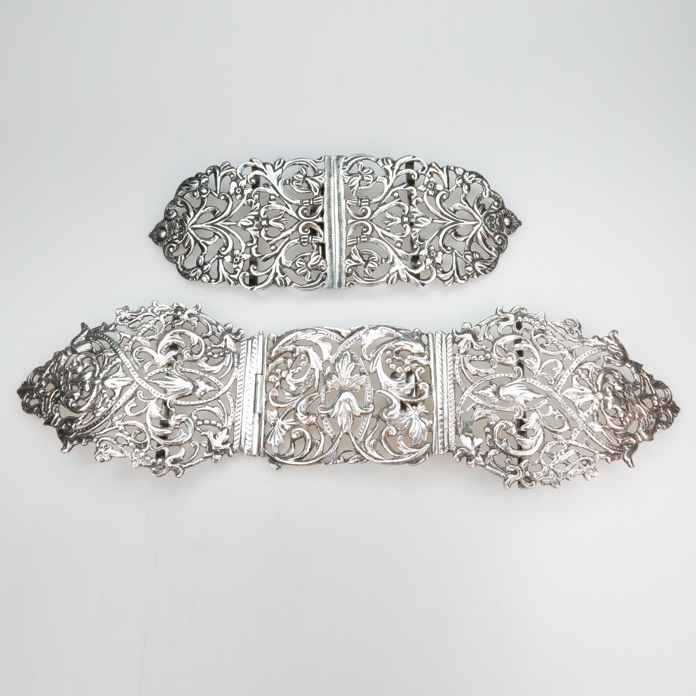 Two English Silver Belt Buckles