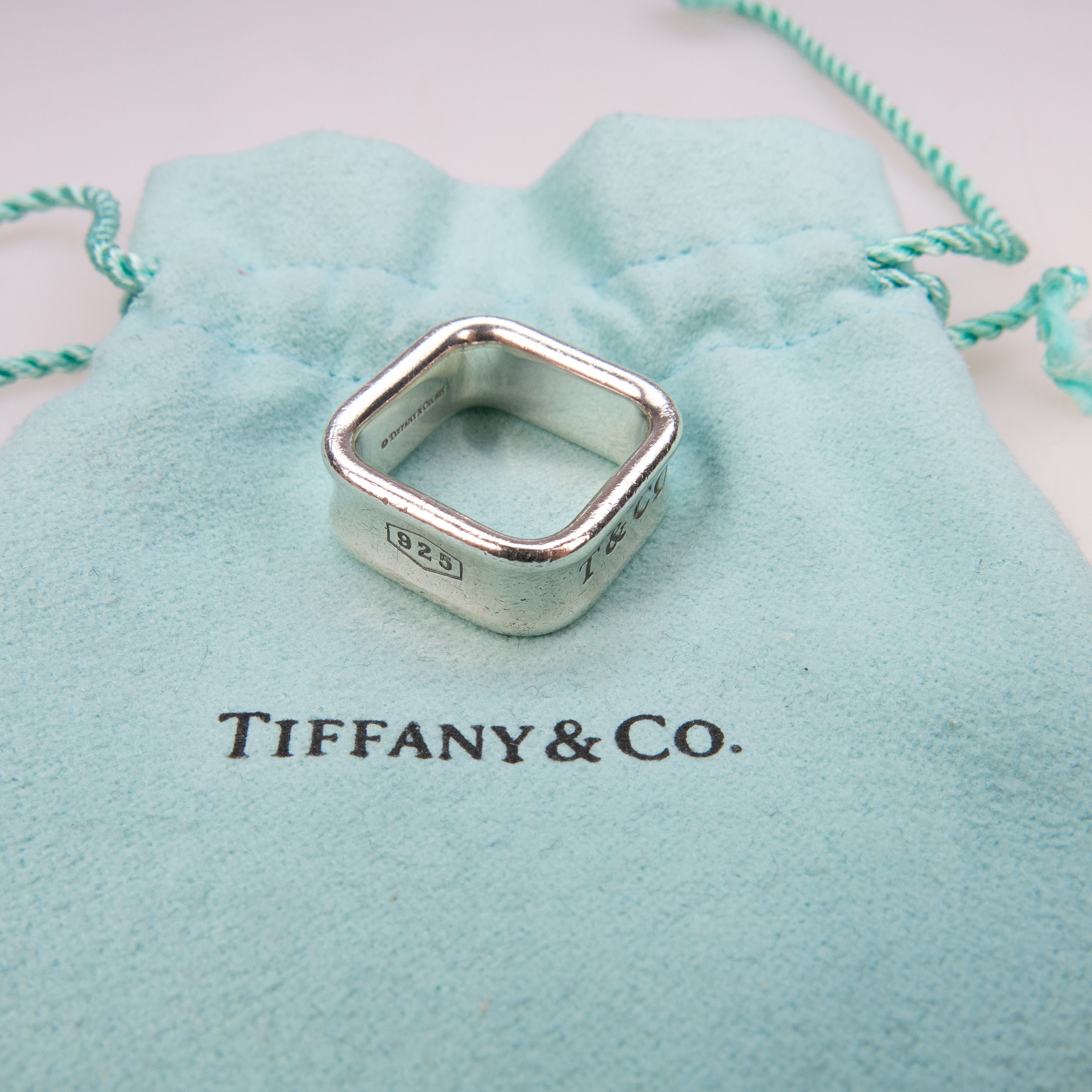 Tiffany & Co. Sterling Silver 1837 Square Ring