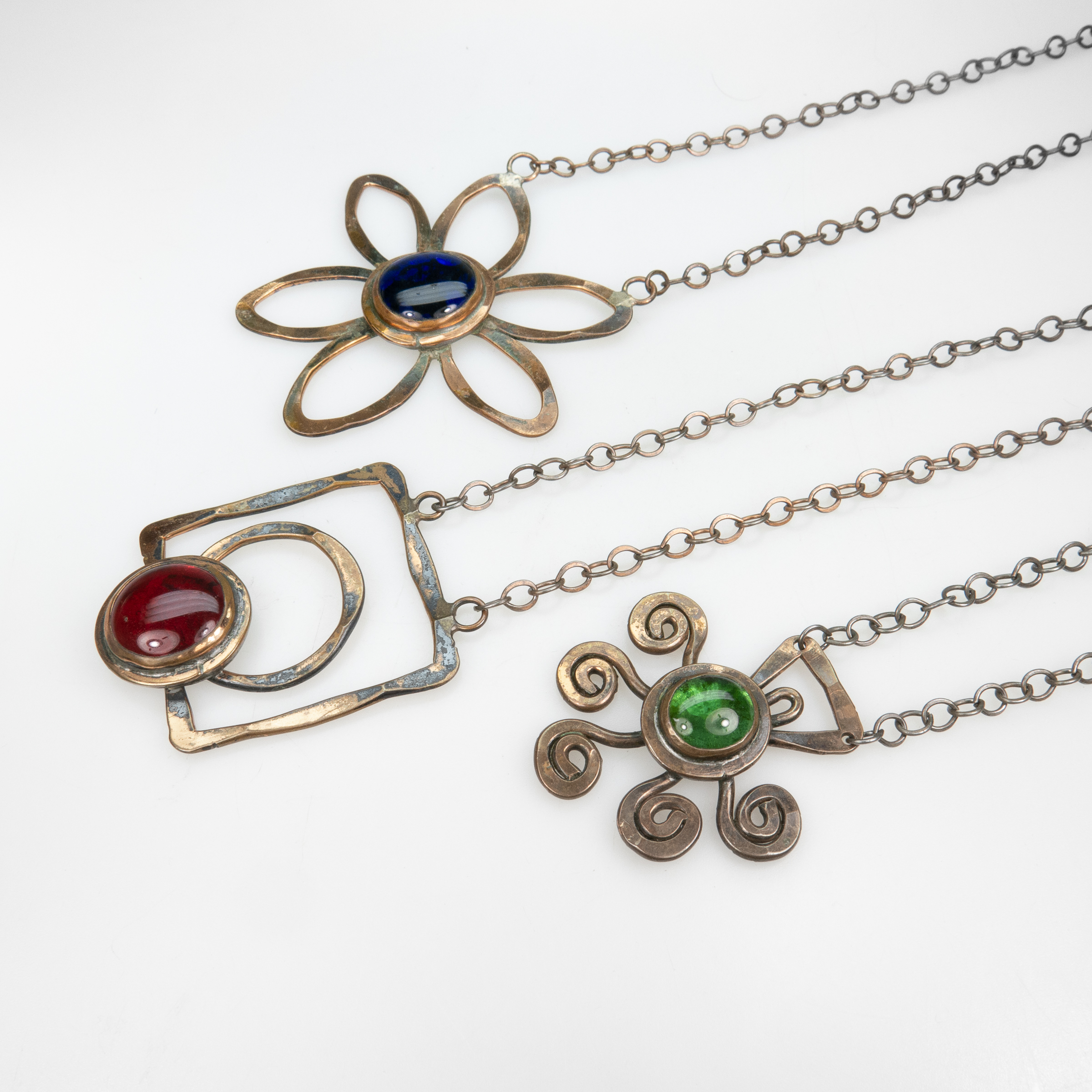 Three Rafael Alfandary Brass Necklaces