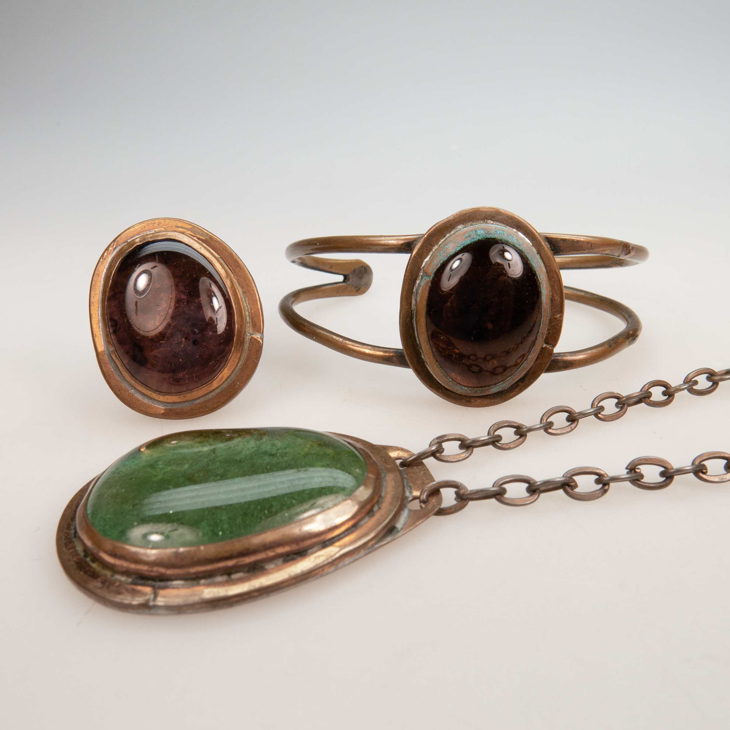 Rafael Alfandary Copper Necklace, Bracelet, And Ring