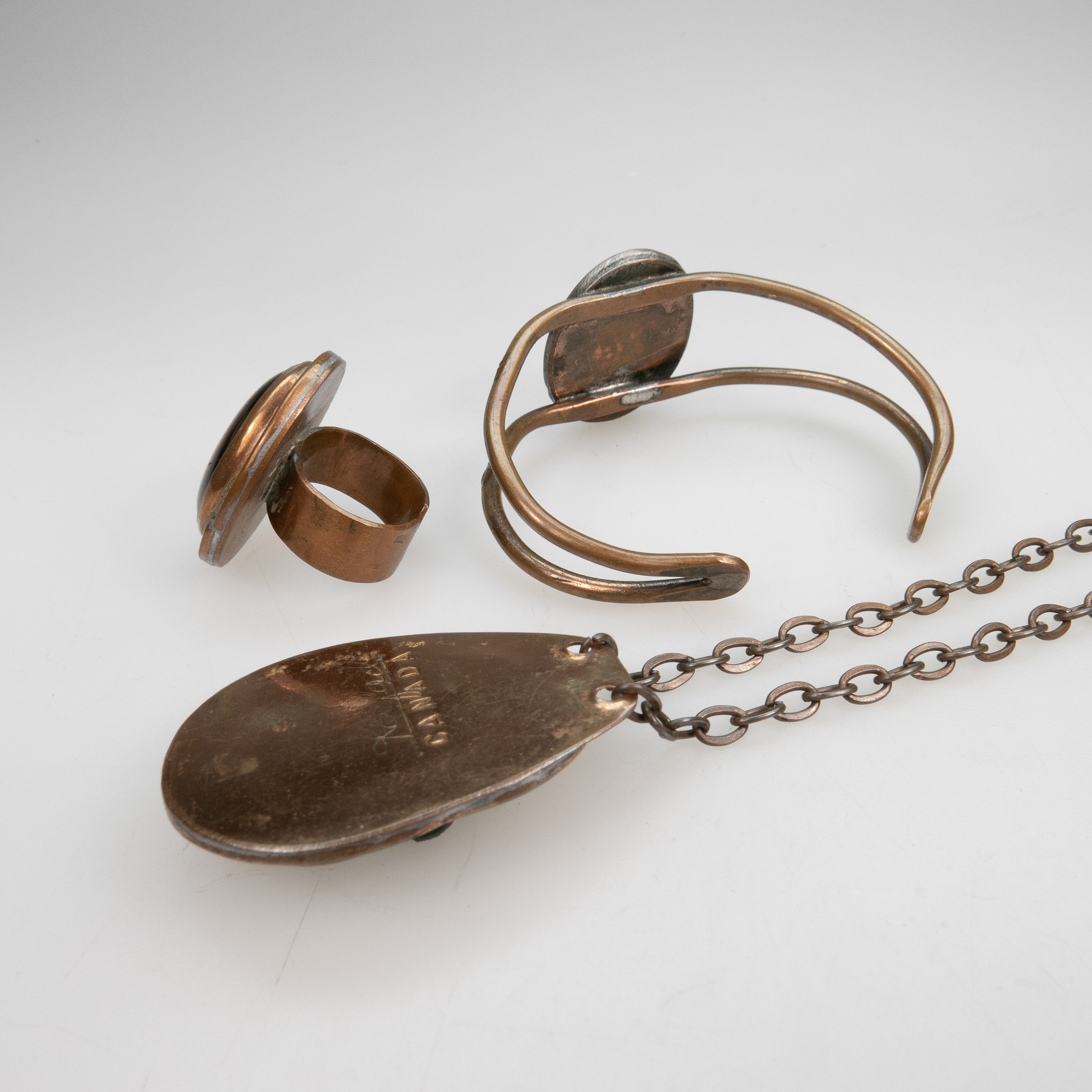Rafael Alfandary Copper Necklace, Bracelet, And Ring