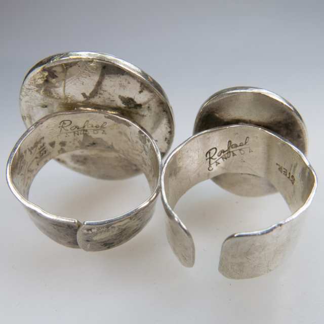 Two Rafael Alfandary Sterling Silver Rings