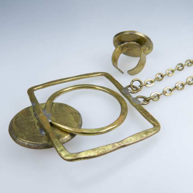 Rafael Alfandary Brass Necklace And Ring