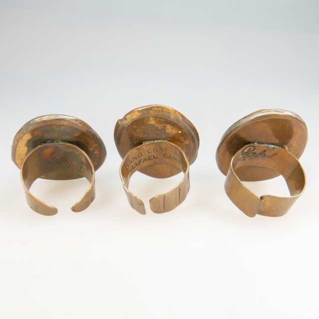 Three Rafael Alfandary Copper Rings