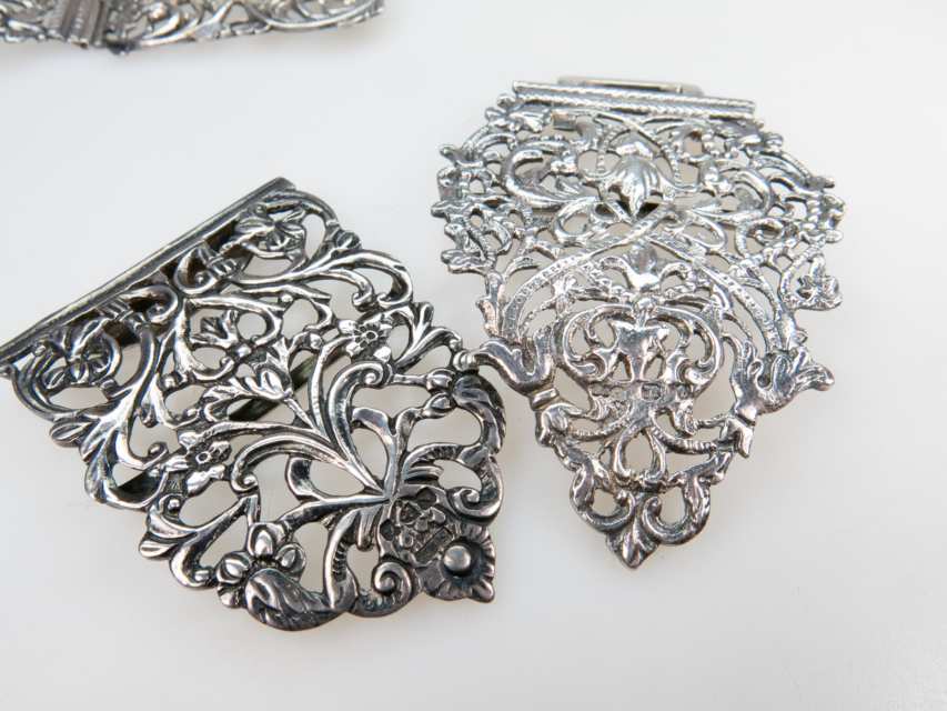 Two English Silver Belt Buckles