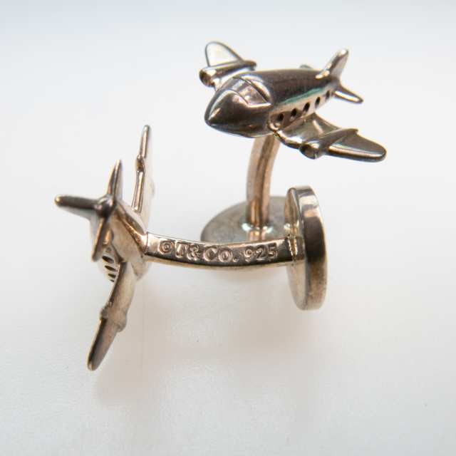 Pair Of Tiffany & Co. Sterling Silver 'Airplane' Cufflinks