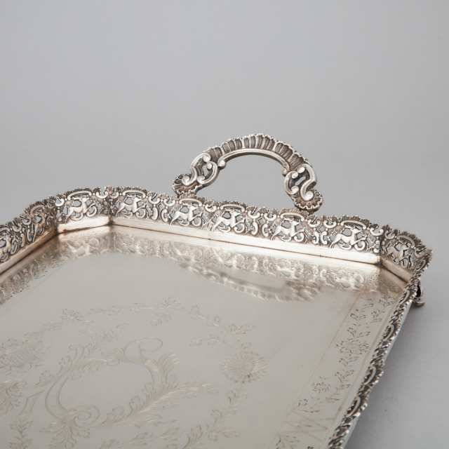 Portuguese Silver Two-Handled Tray, Porto, 20th century