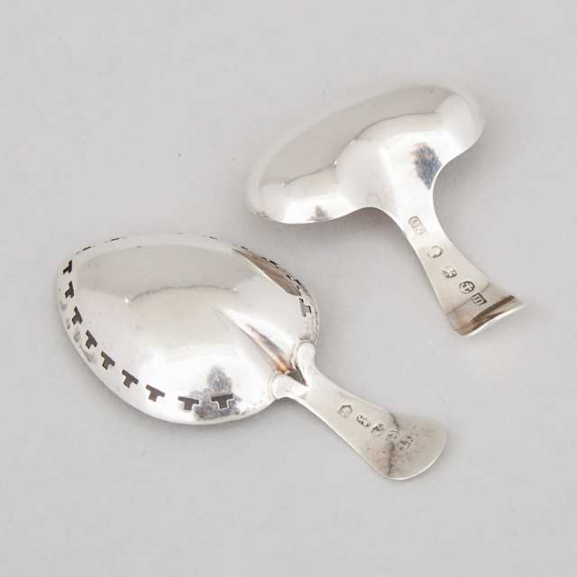 Two George III Silver Heart or Kidney Shaped Caddy Spoons, Joseph Taylor and Cocks & Bettridge, Birmingham, 1807/10