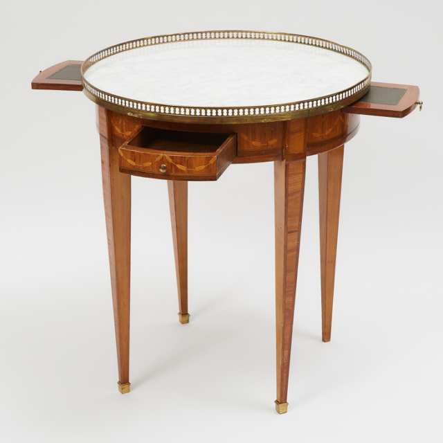 French Kingwood Inlaid Mahogany Lamp Table, 19th/early 20th century